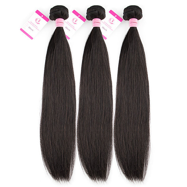 CLJHair natural straight hair bundles with 13x4 hd lace frontal