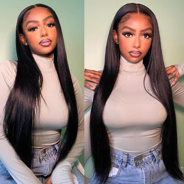 CLJHair melt hd lace frontal with 4 straight virgin hair bundle deals