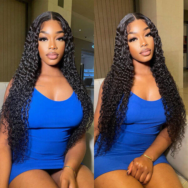 CLJHair jerry curl hd lace frontal with 3 pcs human hair weave