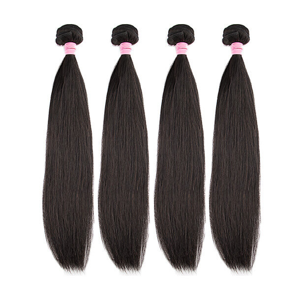 CLJHair unprocessed 4 straight human hair bundles with frontal
