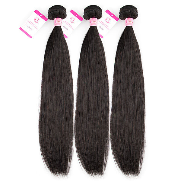 CLJHair brazilian 3 straight hair bundles and a 13x4 lace frontal