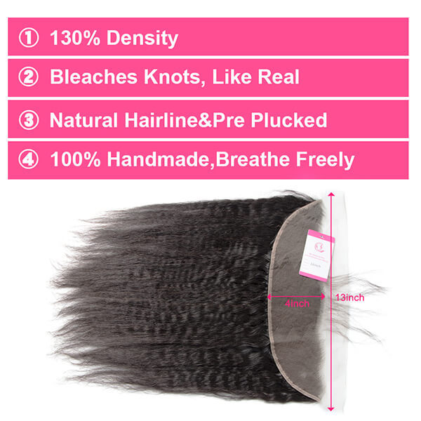 CLJHair 100 human hair 4 bundles with kinky straight hd lace frontal