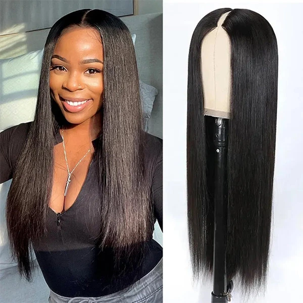 CLJHair straight v-part wig glueless human hair wig pre plucked