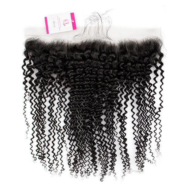 CLJHair curly hd lace frontal with 100 human hair weave 4 bundles