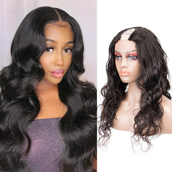 CLJHair body wave human hair u part sew in wig with 150% Density