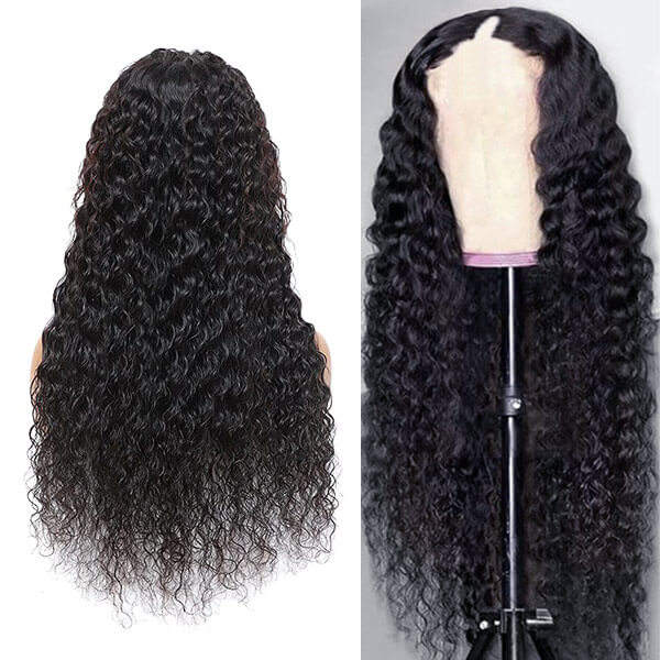 CLJHair best online water wave v part wig human hair store near me