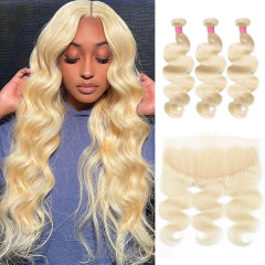 Cljhair Peruvian Virgin Body Wave 3 Bundles Hair With 13X6 Hd/Transparent Lace Frontal
