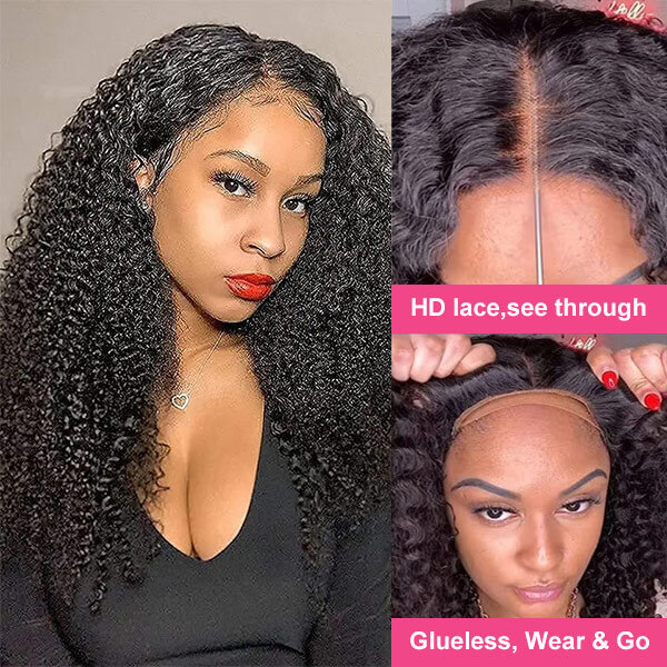 CLJHair cheap glueless curly hd lace human hair wigs for black women