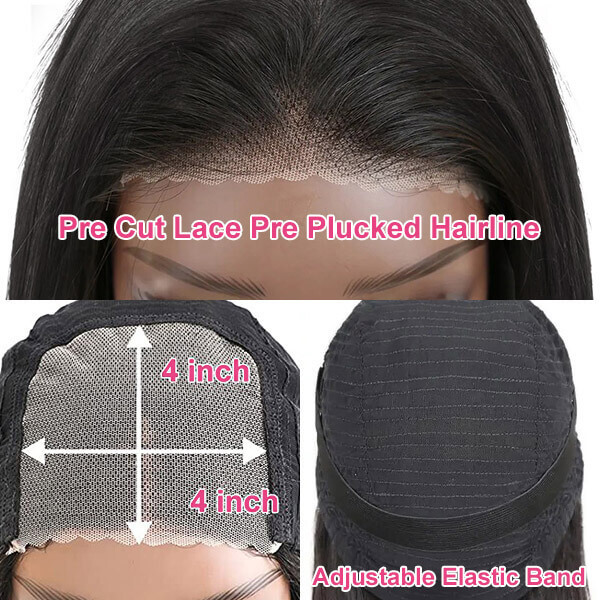 CLJHair best kinky straight glueless hd lace closure wig for beginners