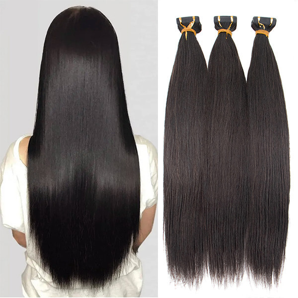 CLJHair straight tape in human hair extensions for black hair