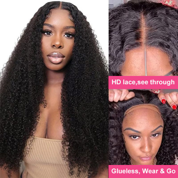 CLJHair cheap glueless curly hd lace human hair wigs for black women