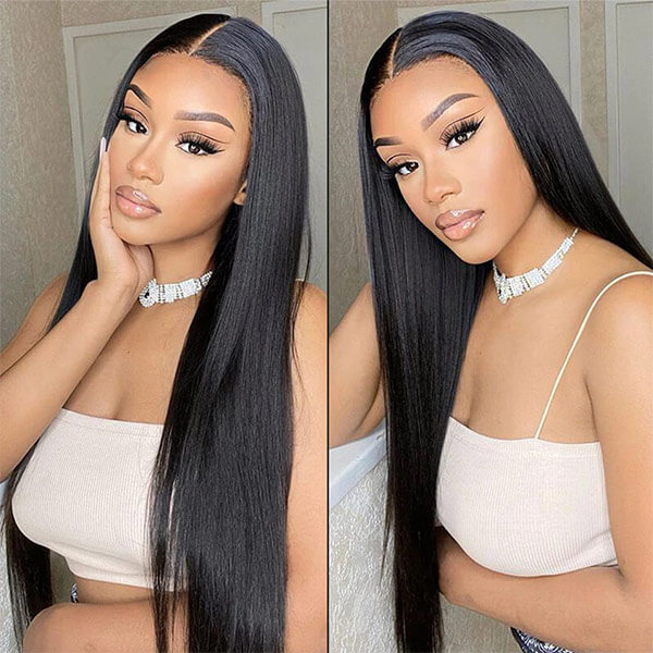 CLJHair long straight pre cut glueless 5x5 hd lace wigs cheap