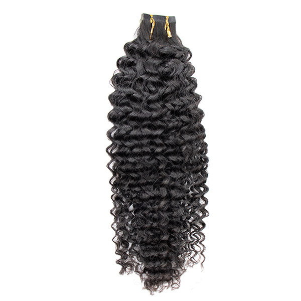 CLJHair curly human hair extensions tape ins for black hair styles