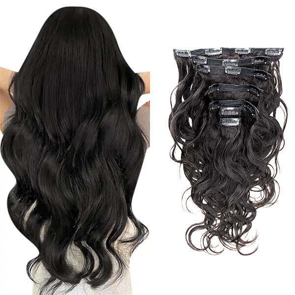 CLJHair cheap body wave hairstyles with clip in hair extensions