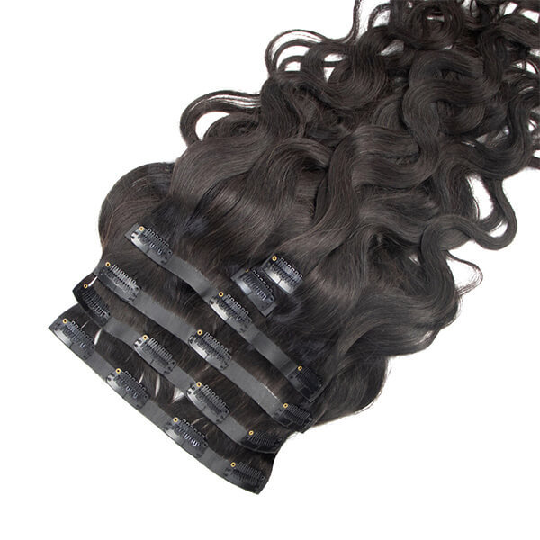 CLJHair silicone weft clip in hair extensionsthe body wave human hair