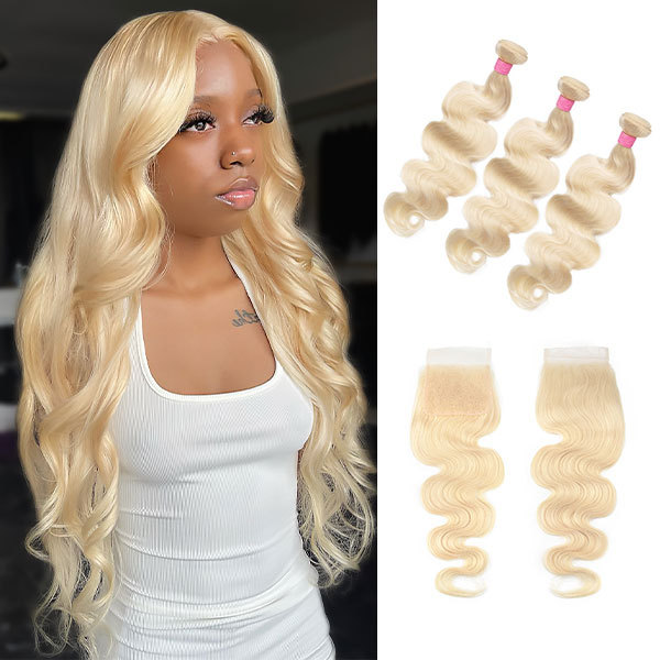 Cljhair Natural Wavy Body Wave 3 Bundles Hair Weft With Hd/Transparent 5X5 Lace Closure