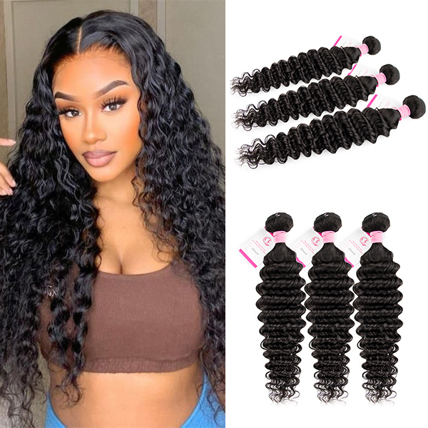 CLJHair beauty supply deep curly human hair crochet bundles deals