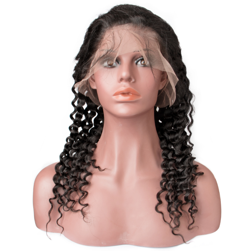 Deep Wave Full Lace Wig  Virgin Hair 130% Density  Medium Brown Lace Wholesale