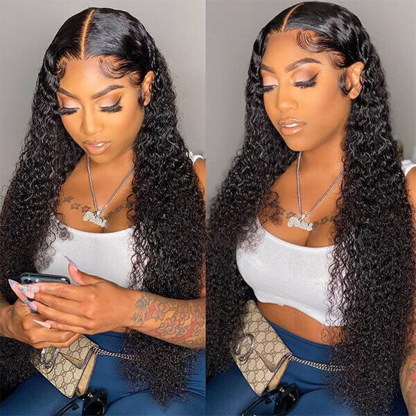 CLJHair virgin water wave 4 bundles with lace closure deals