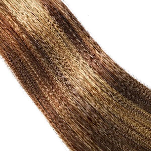 CLJHair quick weave 3pc straight human hair highlight piano color