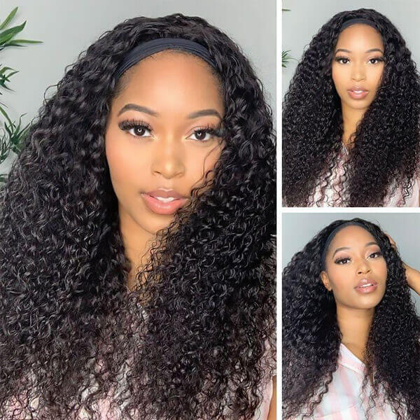 CLJHair curly headband half wigs human hair for african american