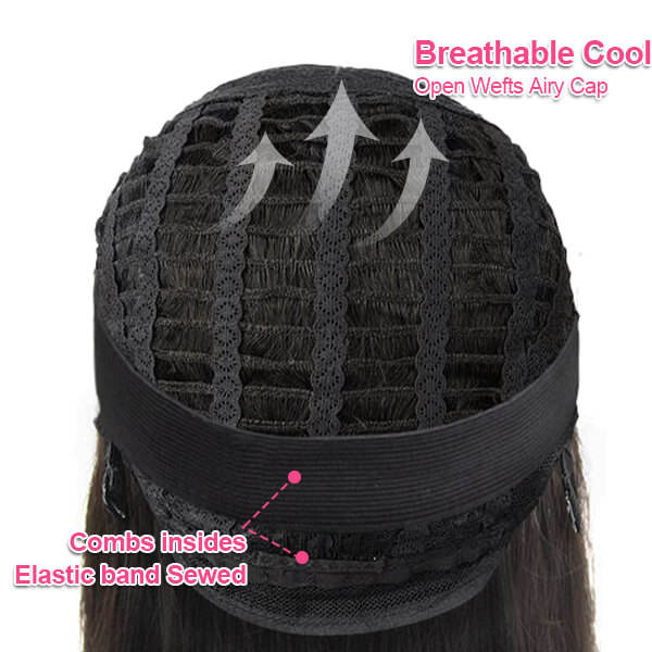 CLJHair human hair deep wave breathable cap wigs for african american