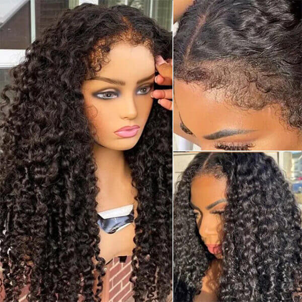 CLJHair curly 5x5 hd lace human hair wig with 4c edges hairline