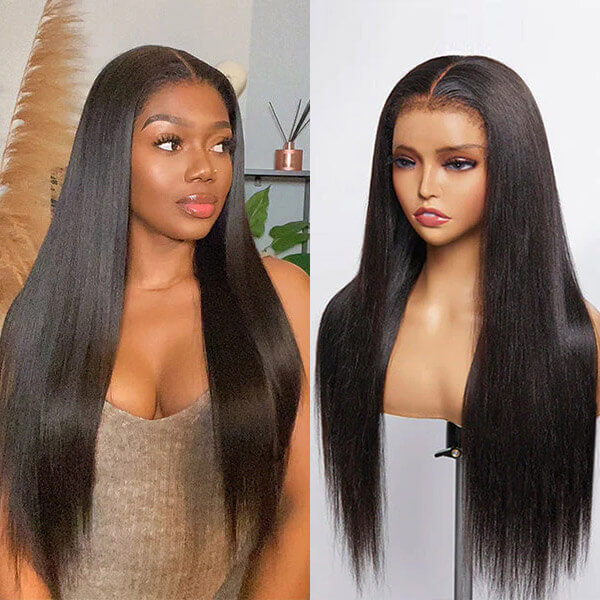 CLJHair 4c edges straight 5x5 hd lace wig human hair