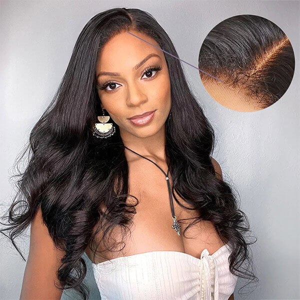 CLJHair body wave 4c edges 5x5 hd lace wig styles for women