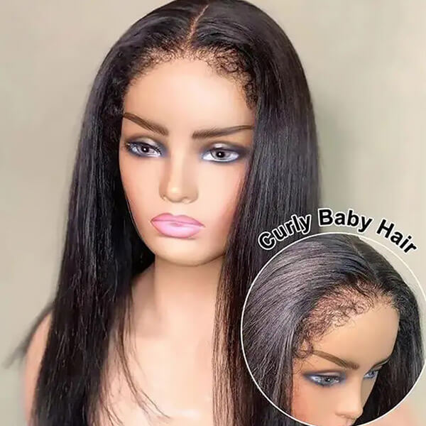 CLJHair 4c edges straight 5x5 hd lace wig human hair