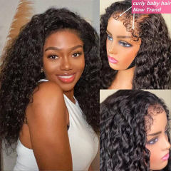 CLJHair 4c edges natural hairline wigs water wave human hair wigs