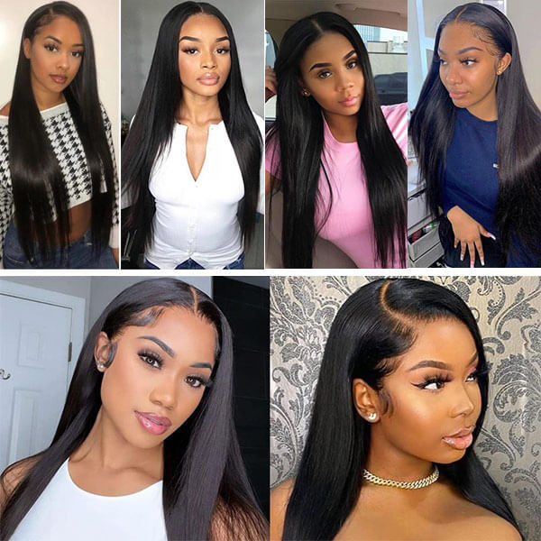 CLJHair optional cap size 5X5 hd lace wigs straight hair