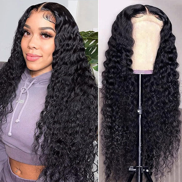 CLJHair optional cap size human hair 5X5 hd lace wigs deep wave