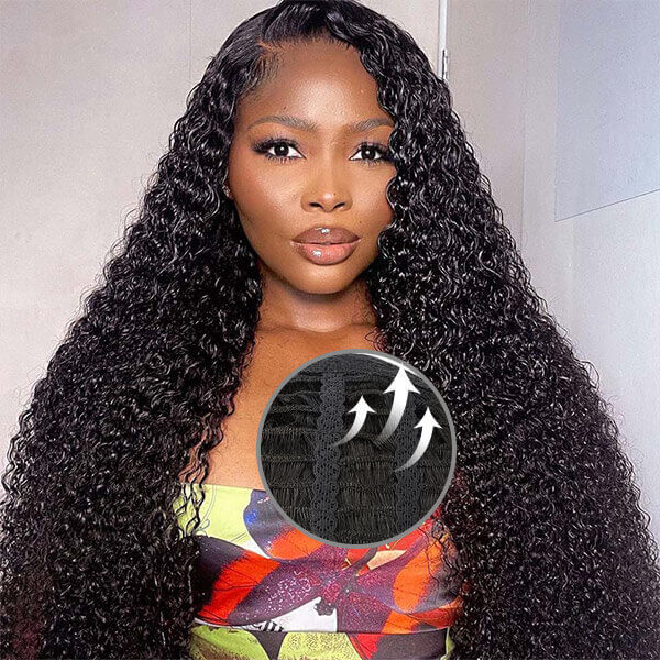 CLJHair curl human hair breathable cap 13X4 HD wigs for black women
