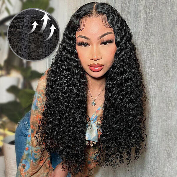 CLJHair deep wave Breathable Cap 13X4 HD lace wigs for black hair