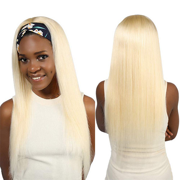 CLJHair 613 honey blonde headband wig straight human hair