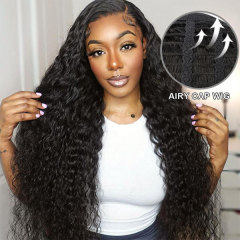 CLJHair natural black water wave 13X4 HD wigs with breathable cap