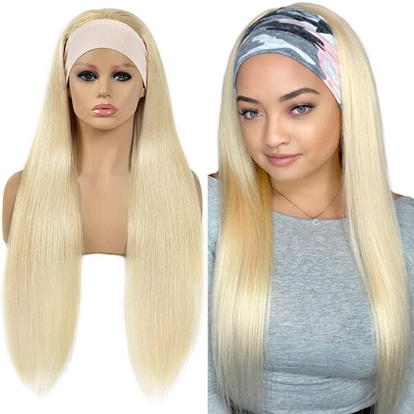 CLJHair 613 honey blonde headband wig straight human hair