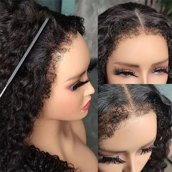 CLJHair 4C edges short curly 13x4 lace frontal wigs for black women