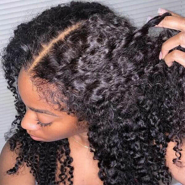 CLJHair 4C edges short curly 13x4 lace frontal wigs for black women
