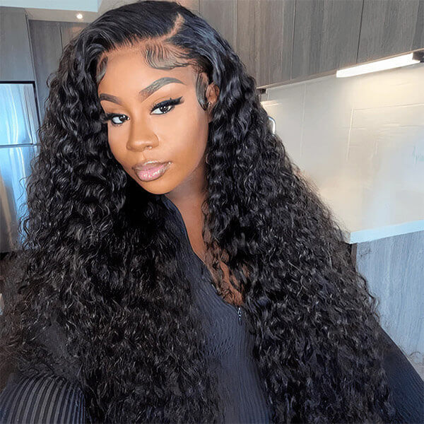 CLJHair 3 cap sizes water wave 13x4 hd lace front wig human hair