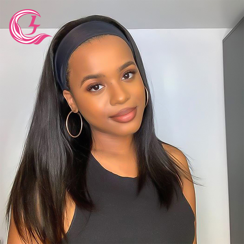 Cljhair Bone Straight Headband Wig 180% Density Brazilian Hair 30 Inch For Black Women