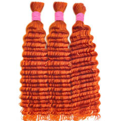 CLJHair orange ginger deep wave bulk human hair extensions for sale