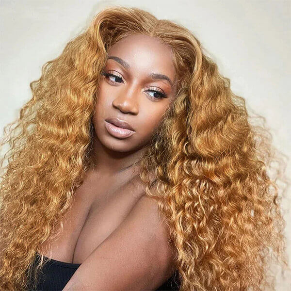 CLJHair brazilian #27 honey blonde deep wave hair extensions bulk