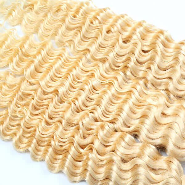 CLJHair #613 deep wave bulk blonde human hair extensions