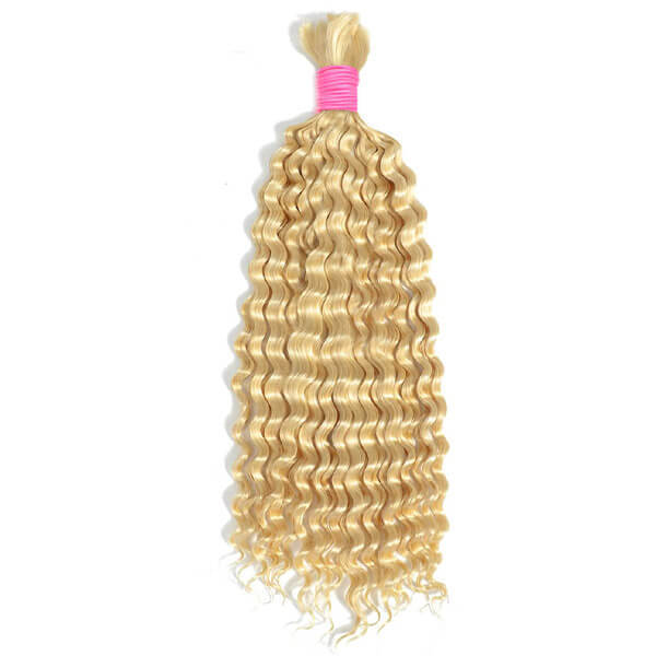 CLJHair #613 deep wave bulk blonde human hair extensions