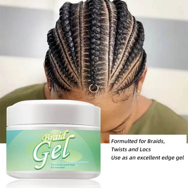 250ML/8.8 f.Oz Braids &amp; Edges Smooth Holding Gel,1PCS Strong ALLDAY - Locks Braid Gel Extreme Hold