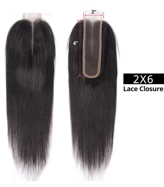 Cljhair 2x6 Closure+ 3PCS Hair Bundles 3 PCS With 2*6 Lace Closure And Straight Hair