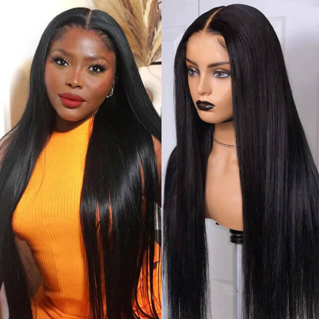 【Middle Deep Part】2x6 Kim K lace Closure HD Straight Wig 200%/250% Density Natural Affordable Price