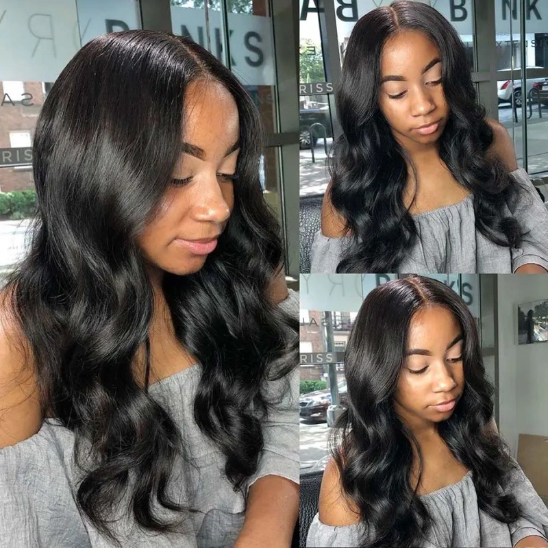 【Middle Deep Part】Cljhair 2x6 Kim K Transparent lace Closure Body Wave Wig 200%/250% Density Affordable Price Natural